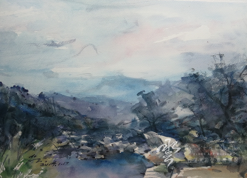 姜学云 《青色》 56*38cm 2014年